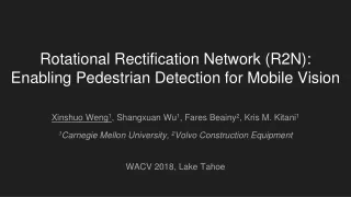 Rotational Rectification Network (R2N):  Enabling Pedestrian Detection for Mobile Vision