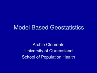 Model Based Geostatistics