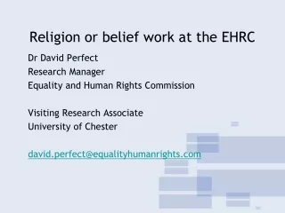 Religion or belief work at the EHRC
