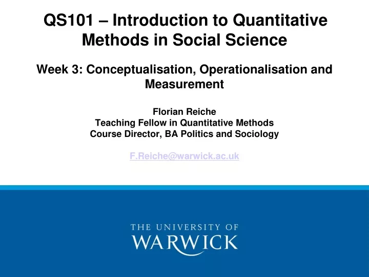 qs101 introduction to quantitative methods