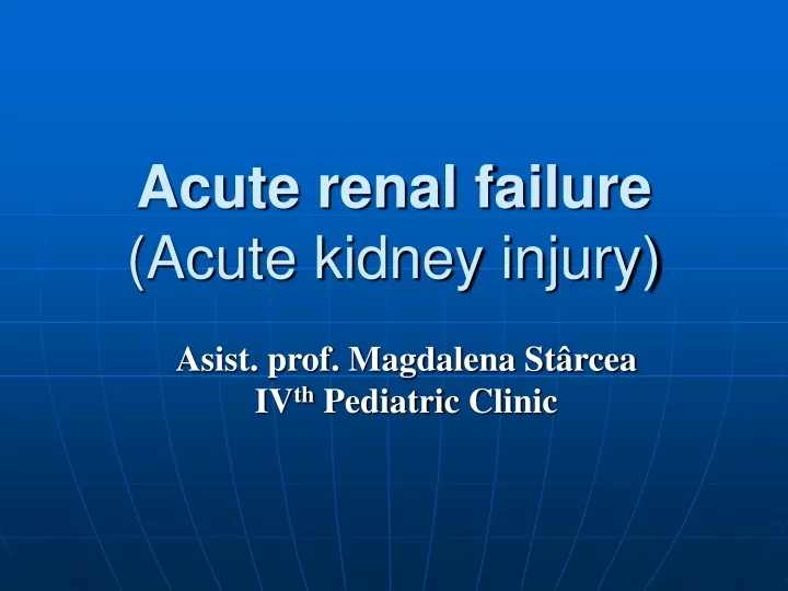 acute renal failure acute kidney injury
