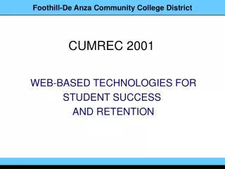 web based technologies for student success and retention