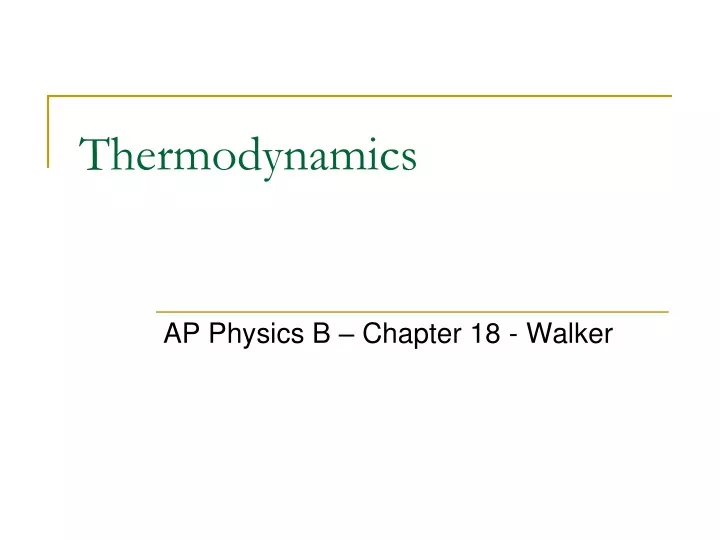 thermodynamics