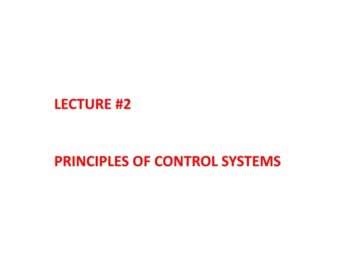 lecture 2 principles of control systems