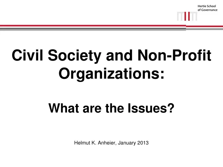 civil society and non profit organizations what