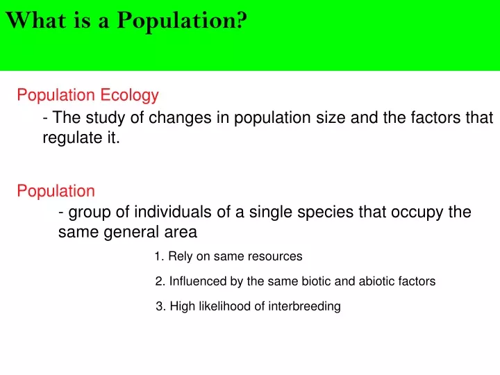 what is a population