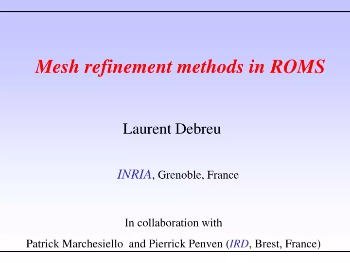 mesh refinement methods in roms