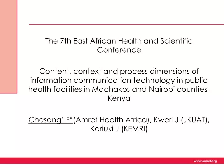 the 7th east african health and scientific