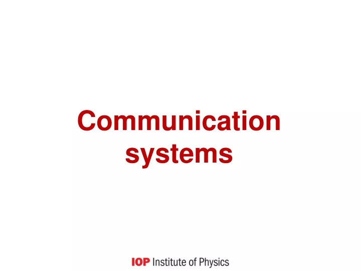 communication systems