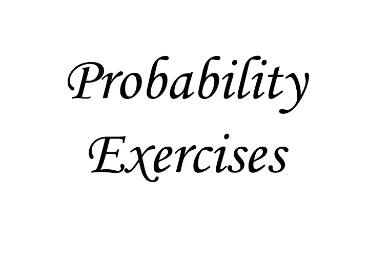 probability exercises