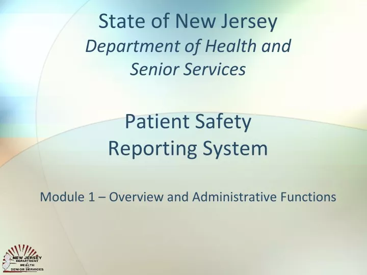 state of new jersey department of health