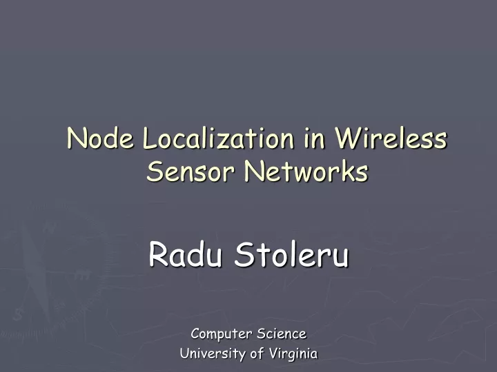 node localization in wireless sensor networks