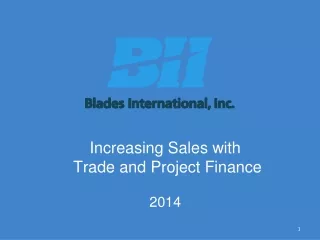 Increasing Sales with  Trade and Project Finance 2014