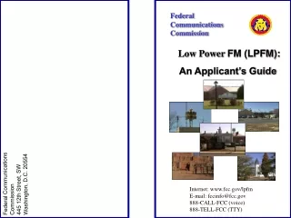Low Power  FM (LPFM): An Applicant’s Guide
