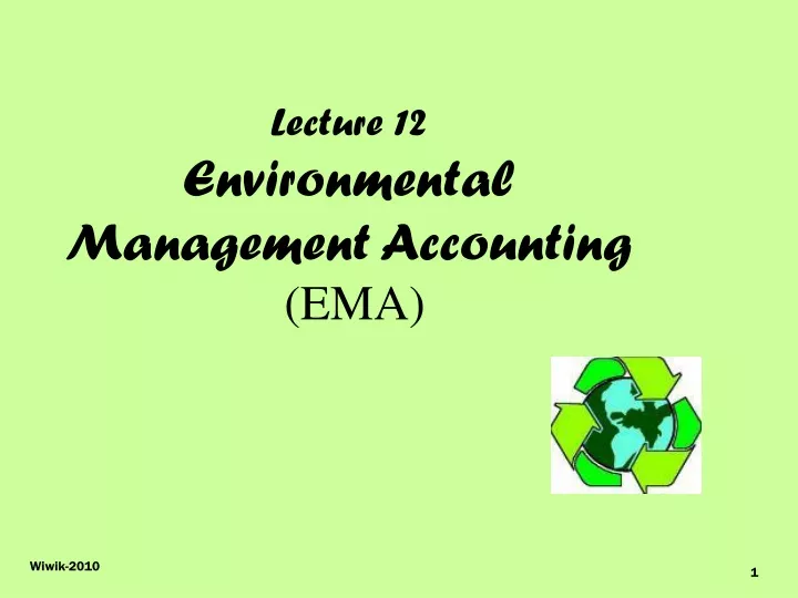 lecture 12 environmental management accounting ema
