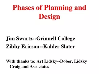 Phases of Planning and Design
