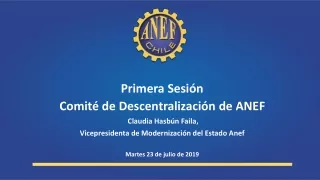 Primera Sesión  Comité de Descentralización de ANEF  Claudia Hasbún  Faila ,