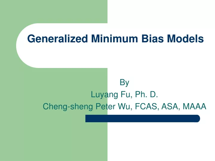 generalized minimum bias models