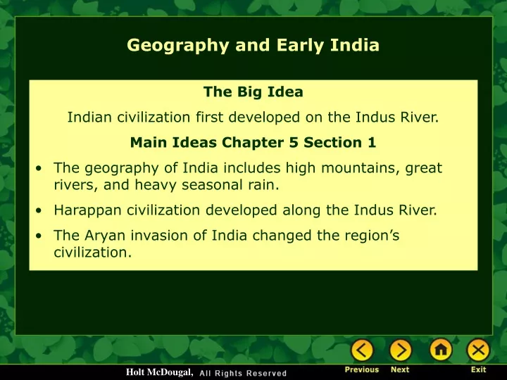 geography and early india