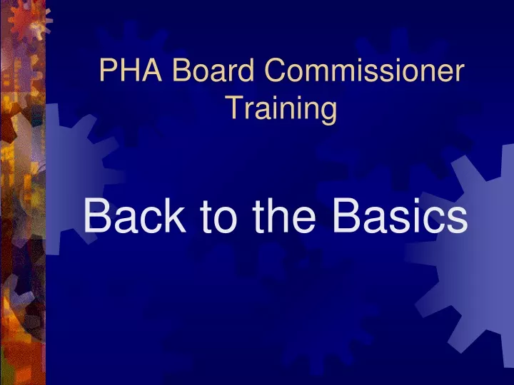 pha board commissioner training