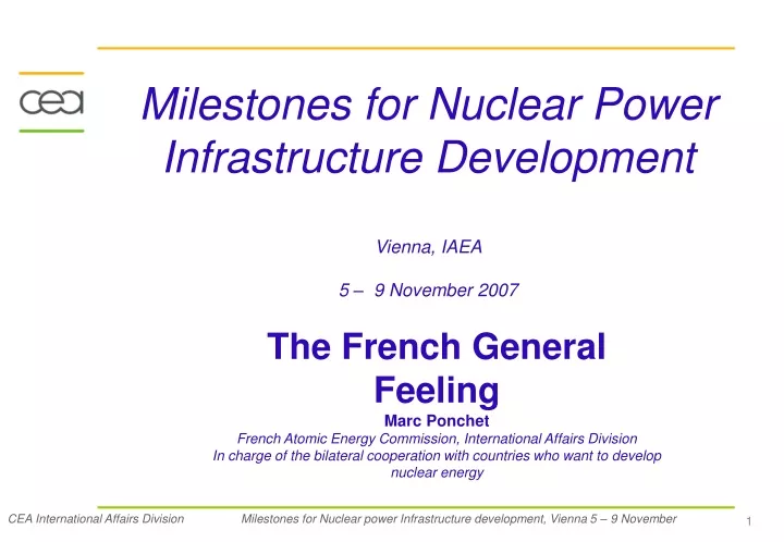milestones for nuclear power infrastructure