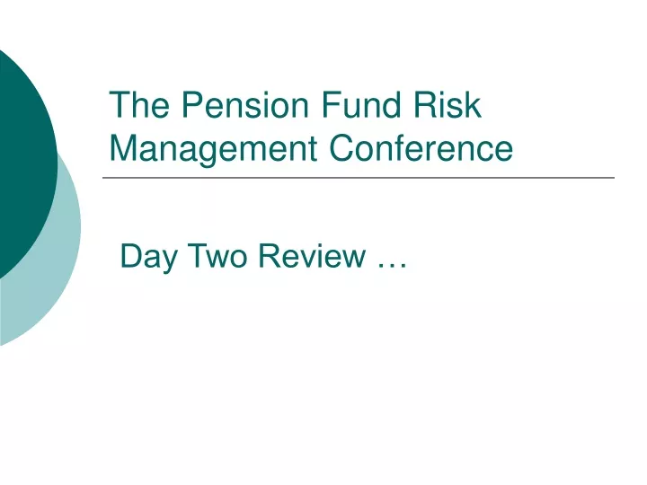 the pension fund risk management conference