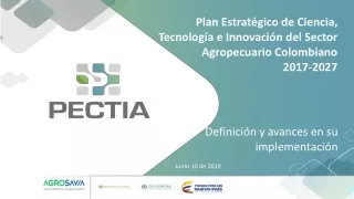 Plan Estratégico de Ciencia, Tecnología e Innovación del Sector Agropecuario Colombiano 2017-2027