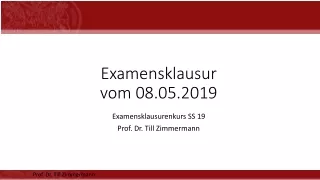 Examensklausur  vom  08.05.2019