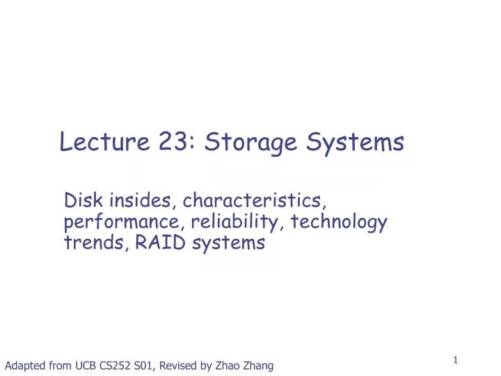 lecture 23 storage systems