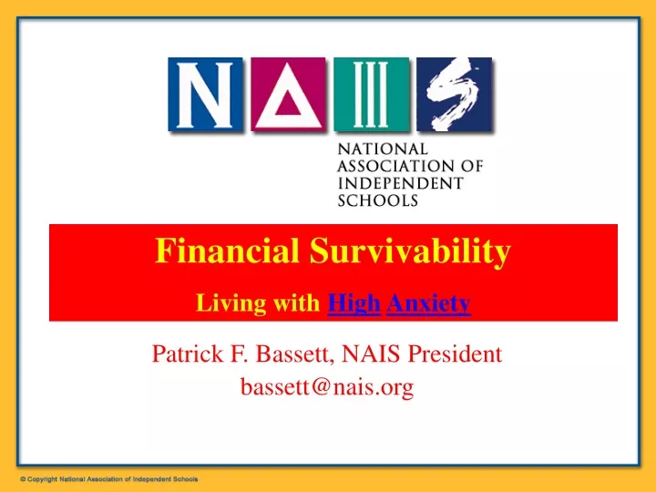 financial survivability living with high anxiety