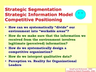 Strategic Segmentation Strategic Information Model Competitive Positioning
