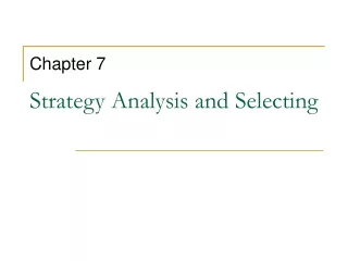 Strategy Analysis and Selecting