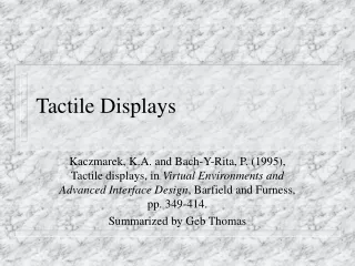 Tactile Displays