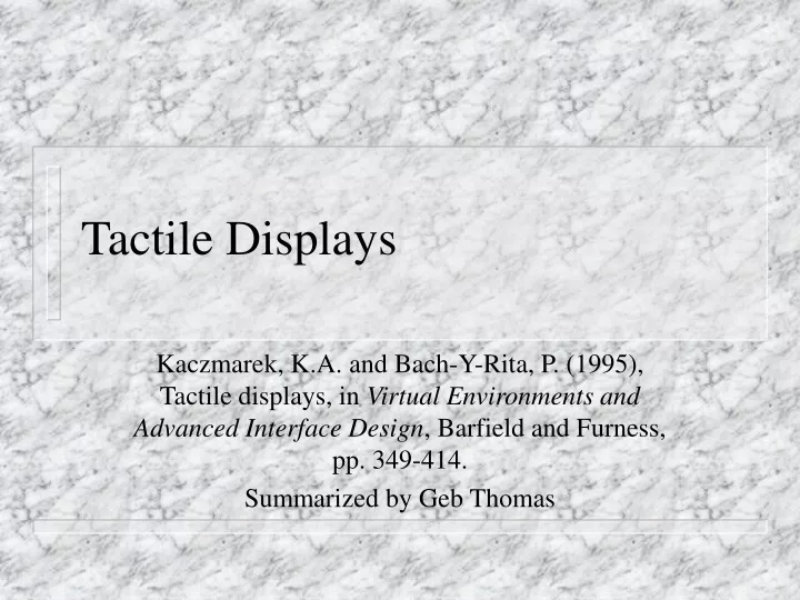 tactile displays