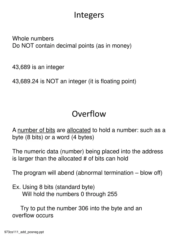 integers