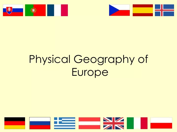 physical geography of europe