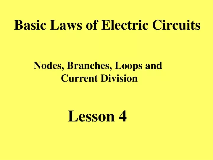 basic laws of electric circuits