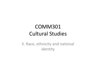 COMM301 Cultural Studies