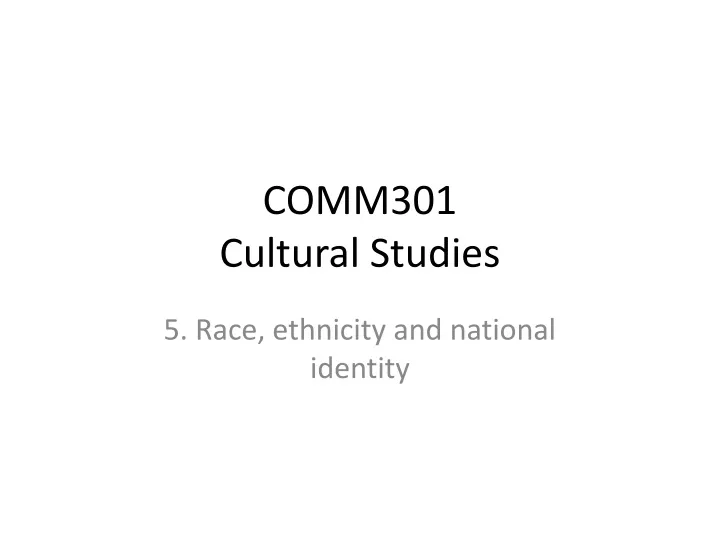 comm301 cultural studies