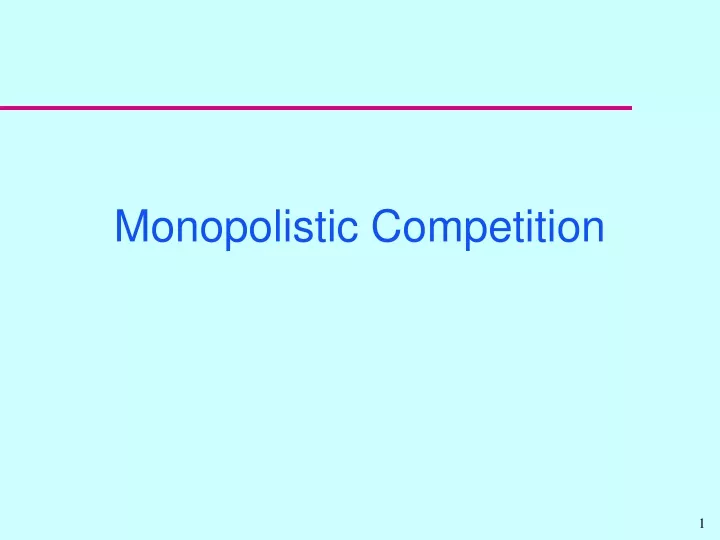 monopolistic competition