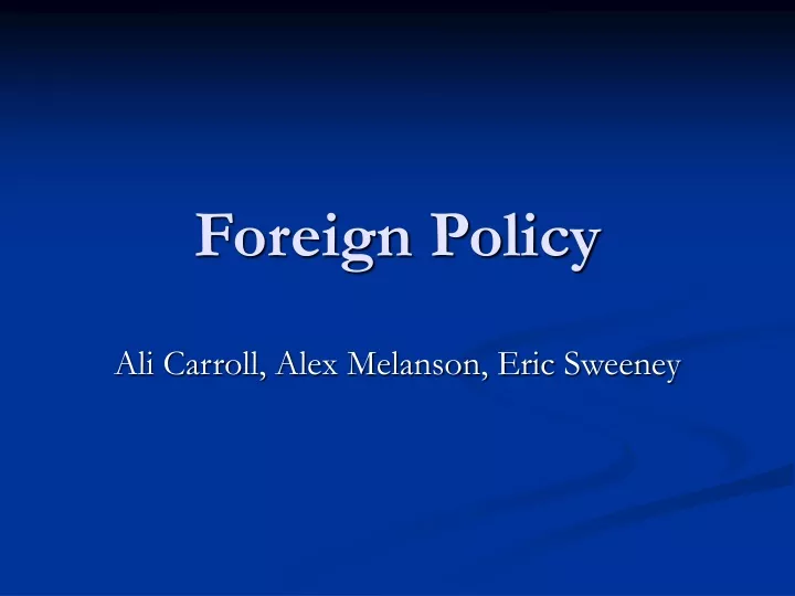 foreign policy