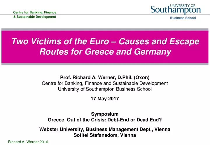 two victims of the euro causes and escape routes