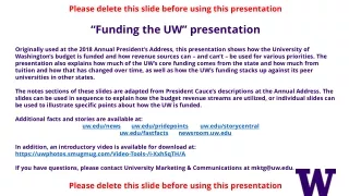Please delete this slide before using this presentation “Funding the UW”  presentation