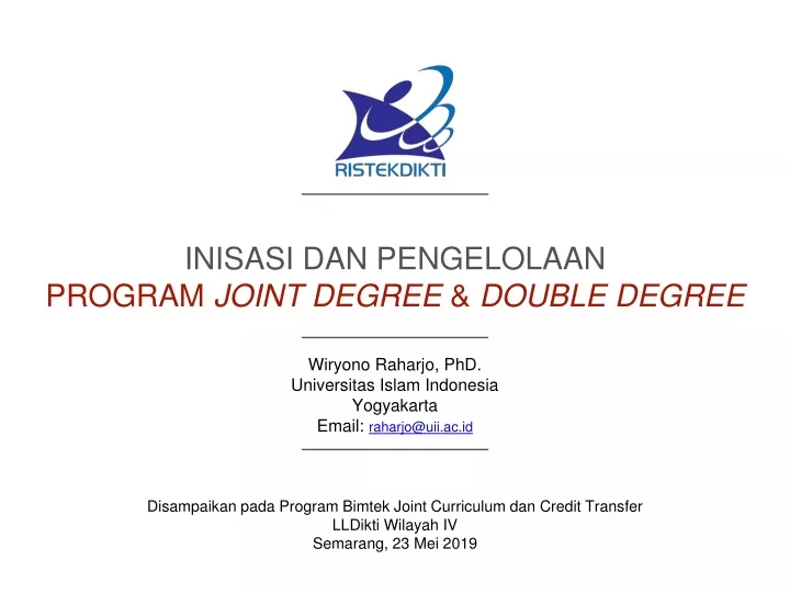 inisasi dan pengelolaan program joint degree double degree