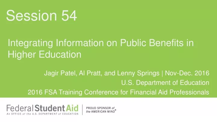 integrating information on public benefits in higher education