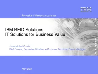 IBM RFID Solutions IT Solutions for Business Value