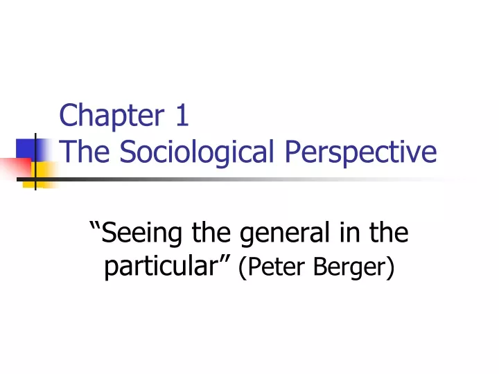 chapter 1 the sociological perspective