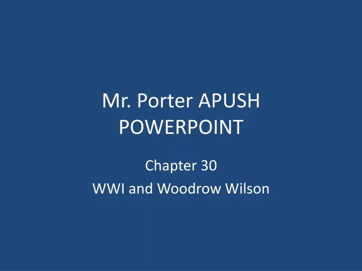 mr porter apush powerpoint