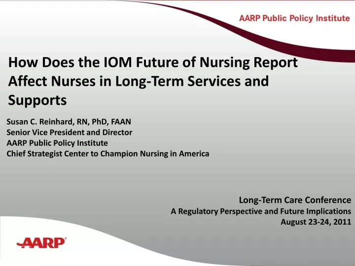 how does the iom future of nursing report affect