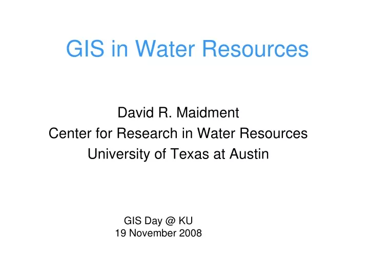 gis in water resources